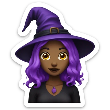 Halloween witch eith purple hair  sticker
