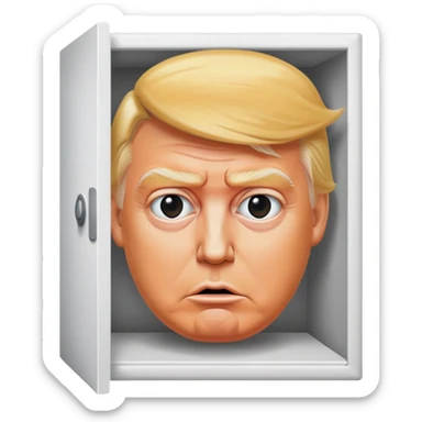 Trump hiding in your closet creepy orange  sticker