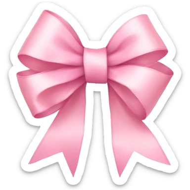 light pink ribbon bow sticker