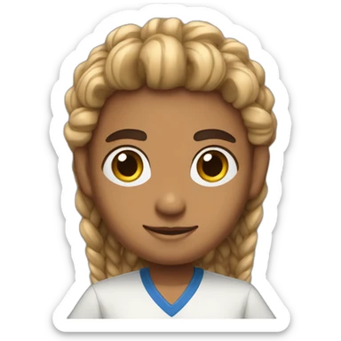 Kris pande middle eastern boy with box braids and a polo shirt sticker