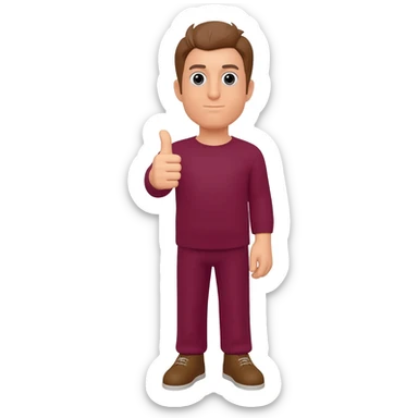 Maroon thumps up sticker