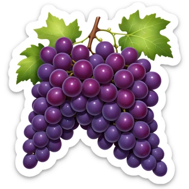 lush bunch of deep purple grapes with slight dew, softly glowing, subtle sparkles, luxury, high-end wine concept sticker