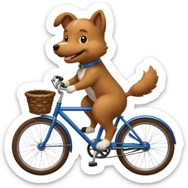 dog cyclist sticker