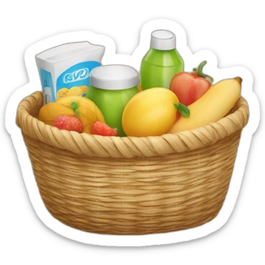 ]basket with products inside sticker