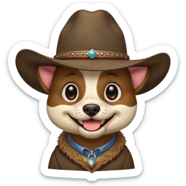 toothless hillbilly dog wearing a stetson sticker
