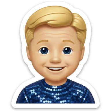 Mickey Rooney with golden blonde hair, dark blue sequin outfit sticker