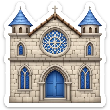 blue medieval building sticker