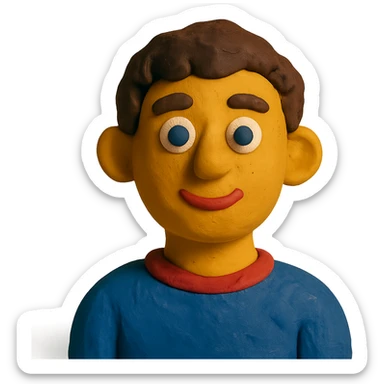 portrait emoji of a person in claymation style sticker