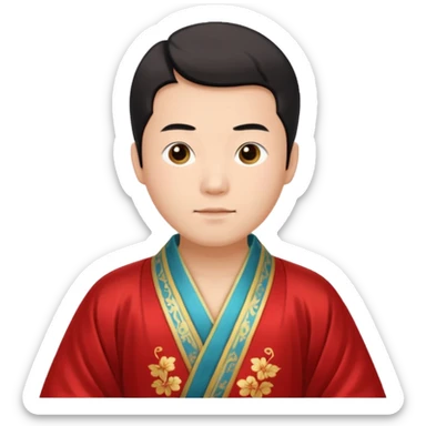 chinese male in 1800s sticker