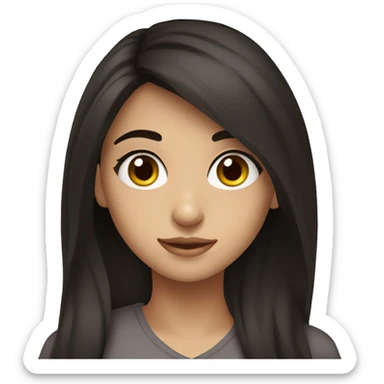 Turkish teen girl with dark hair and dark eyes sticker