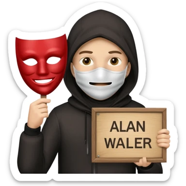 Alan Walker, with mask and special sign sticker