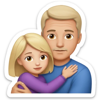Papá abraza a hija hija sticker