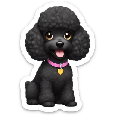 cachorrita french poodle de pelo negro muy corto sonrriendo sticker