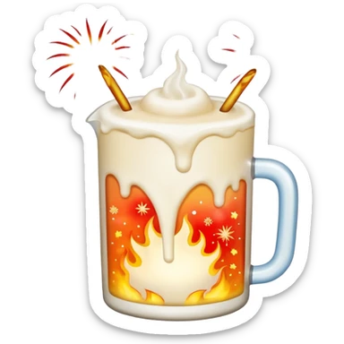 Fire works made of milk for the new year sticker