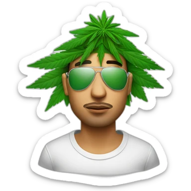 homme qui fume du cannabis avec un teeshirt amsterdam sticker