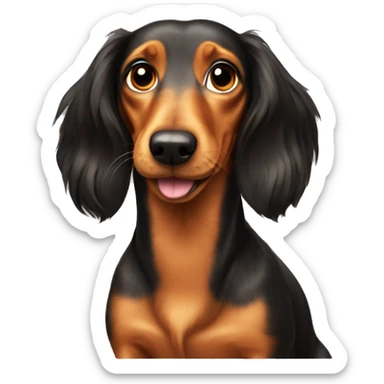 long haired weiner dog sticker