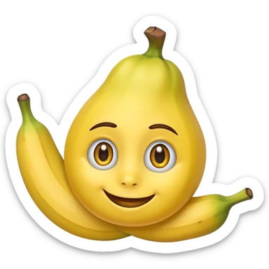 crea un emoji de un guineo tipo ed de pixar  sticker