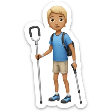 Create a person with crutches  sticker