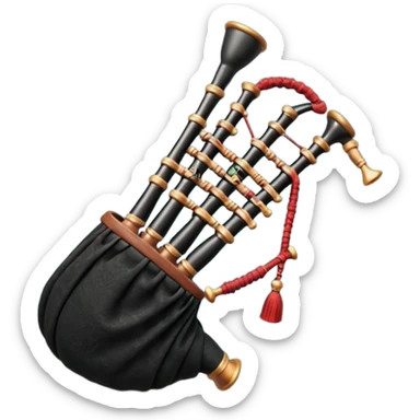 bagpipe were the down part of the instrument is cloth sticker