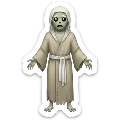 fullbody zombie leper with simple robes and cloths from Jesus times sticker