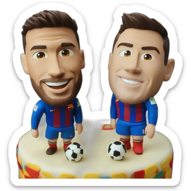 Ronaldo et Messi sur un tortu sticker