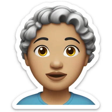 Southeast Asian woman, overweight, with black wavy curls. sticker