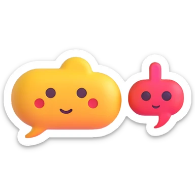 small AI chatbot emoji with speech bubble sticker