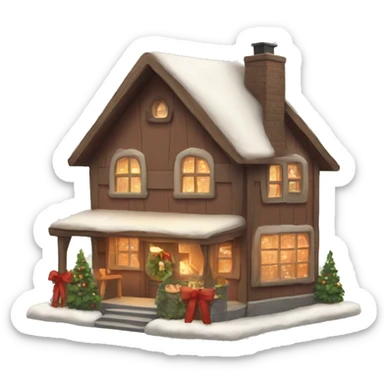 cozy christmas home sticker