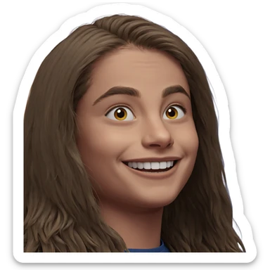 smiling boy with long hair sticker