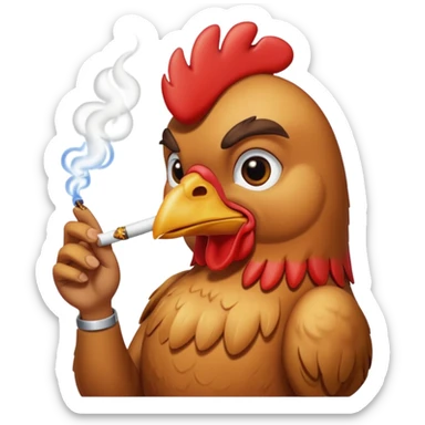 chicken smoking a blunt sticker