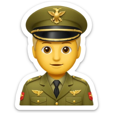 Eine salutierenden Emoji (Hautfarbe: gelb ) in Armee Klamotten männlich salutierend sticker