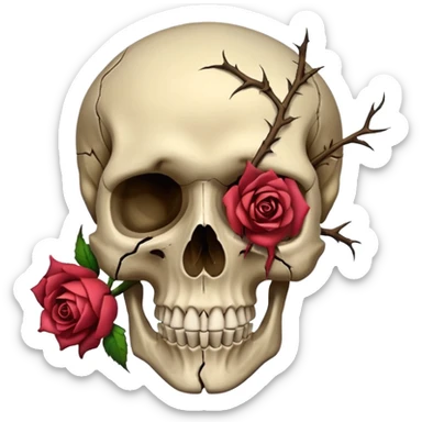 wilted rose emoji but with a skull as the rose sticker