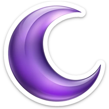 Crescent Moon shaped amethyst gem sticker