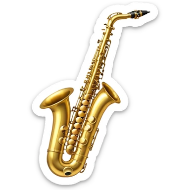 An emoji of a baritone saxophone sticker