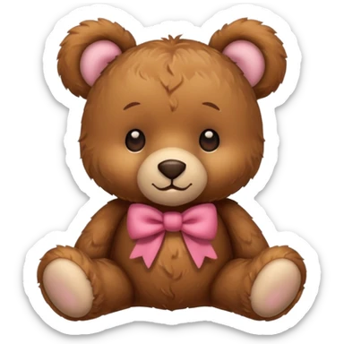 cute teddy bear with bows on both the ears sticker