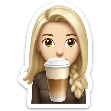 white girl who desperately needs iced latte sticker