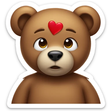 teddybear with heart crying sticker