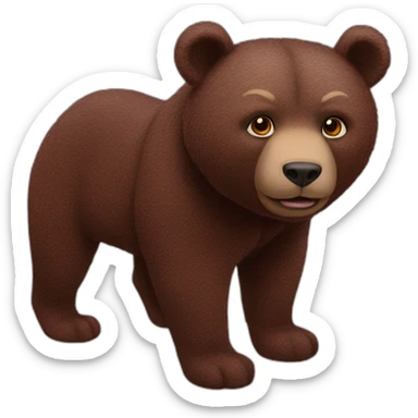 Ours rouge a l'envers sticker