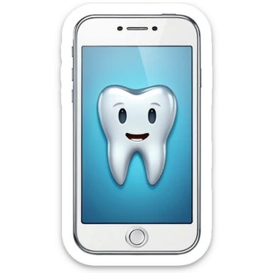 smartphone with a tooth-shaped logo sticker