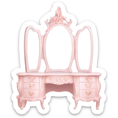 Pale pink Rococo vanity sticker