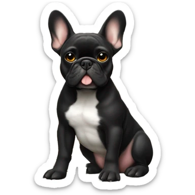 Black-and-tan French bulldog sitting on gold coins sticker