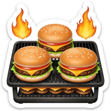 grilling burgers sticker