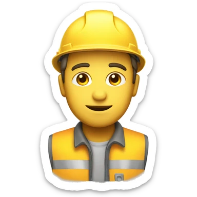 A braver man, white skin, with a construction hat yellow sticker