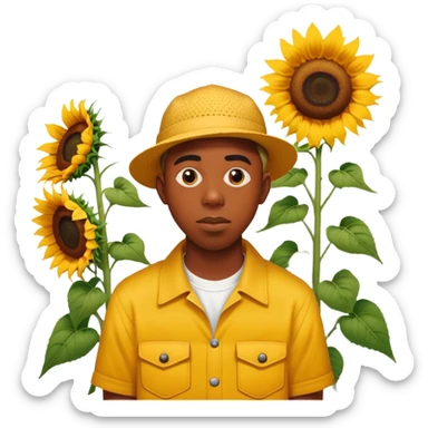 Tyler the creator with 3 sunflower  sticker
