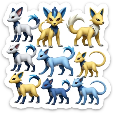 Genet-Absol-Manectric-Electrike-Zeraora-Primagen-fusion-creature  sticker