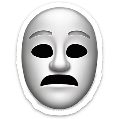 make a theater mask in the middle that is oriented towards the bottom left sticker