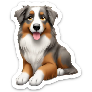 Australian shepherd beside a cozy fireplace  sticker