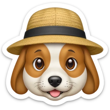 dog wearing a hat sticker