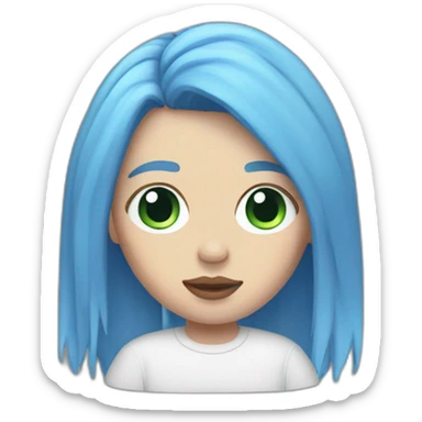 Billie eilish with blue hair sticker