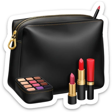 Makeup bag with makeup inside it sticker